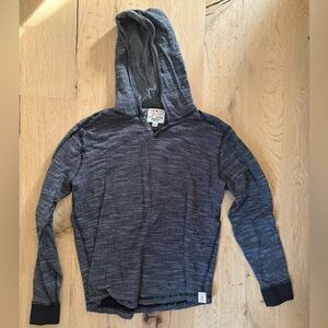 Lucky Brand Black and White Striped hoodie shirt